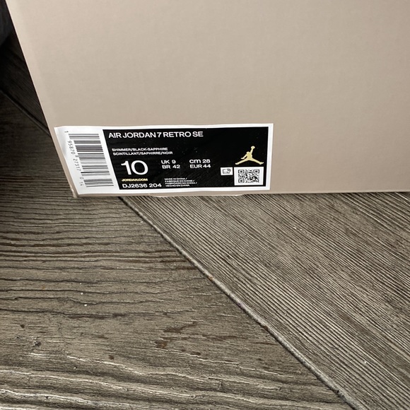 Mens Nike Air Jordon 7 Retro SE Size 10 Shimmer/Black Sapphire NWT - Picture 6 of 6